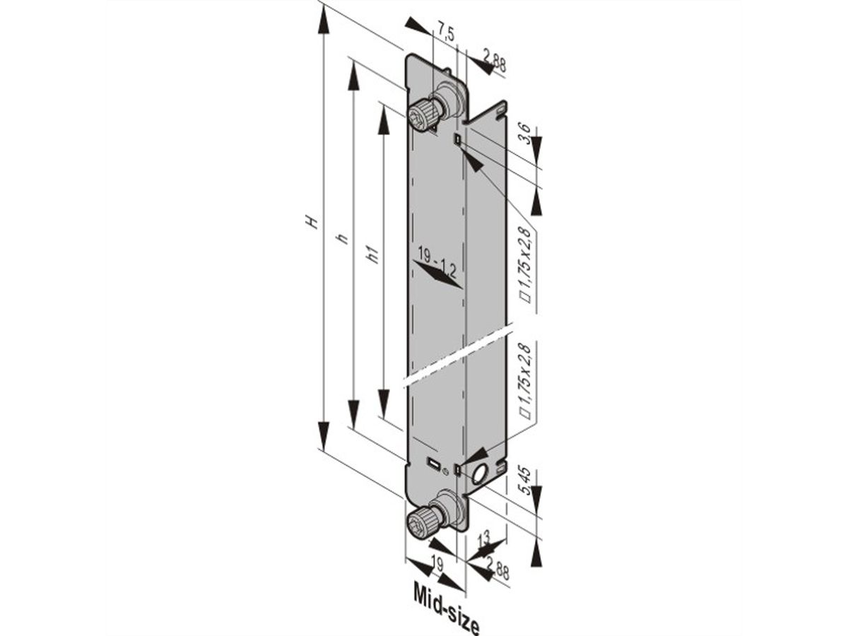 SCHROFF AMC Module met trekgreep, MTCA.4, dubbele middelgrote, roestvrij staal