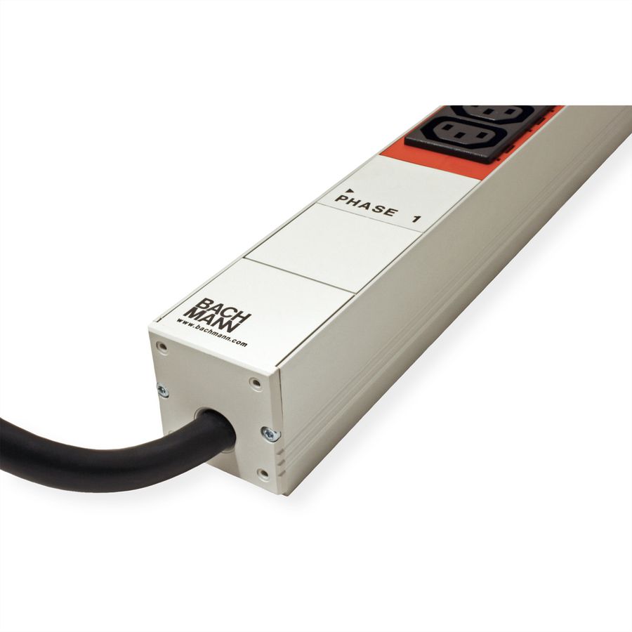 BACHMANN IT PDU ALU 1U 18x C13, connector plug CEE 3L+N+PE 16A