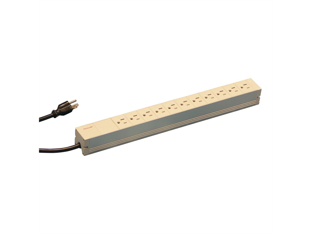 SCHROFF Socket Strip, USA, 11 Sockets, 19"