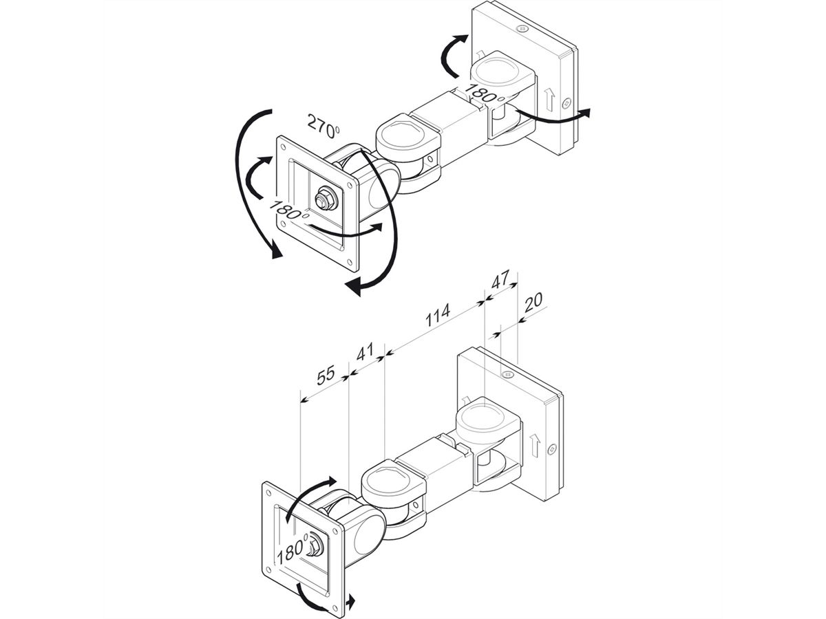 ROLINE LCD Monitor Wall Mount Kit, 3 Joints