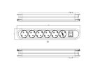 BACHMANN SMART 6xCEE7/3 brown, 6x earthing contact