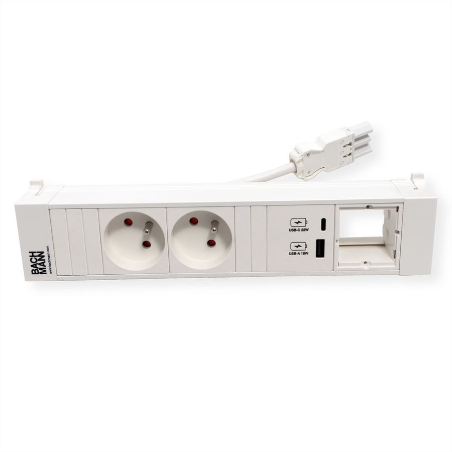 BACHMANN POWER FRAME 2xUTE 1xCM 1xUSB A/C 22W 0.2m GST18