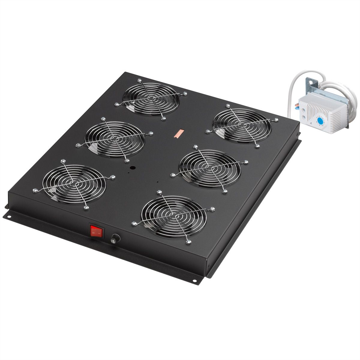 ROLINE 19-inch dakventilatorunit 6 ventilatoren, Thermostaat zwart