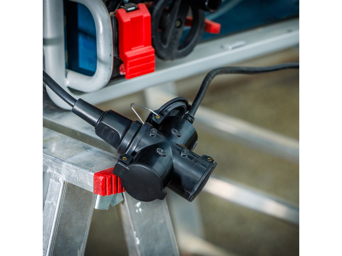 BACHMANN solid rubber earthing contact, 3x coupling black mountable