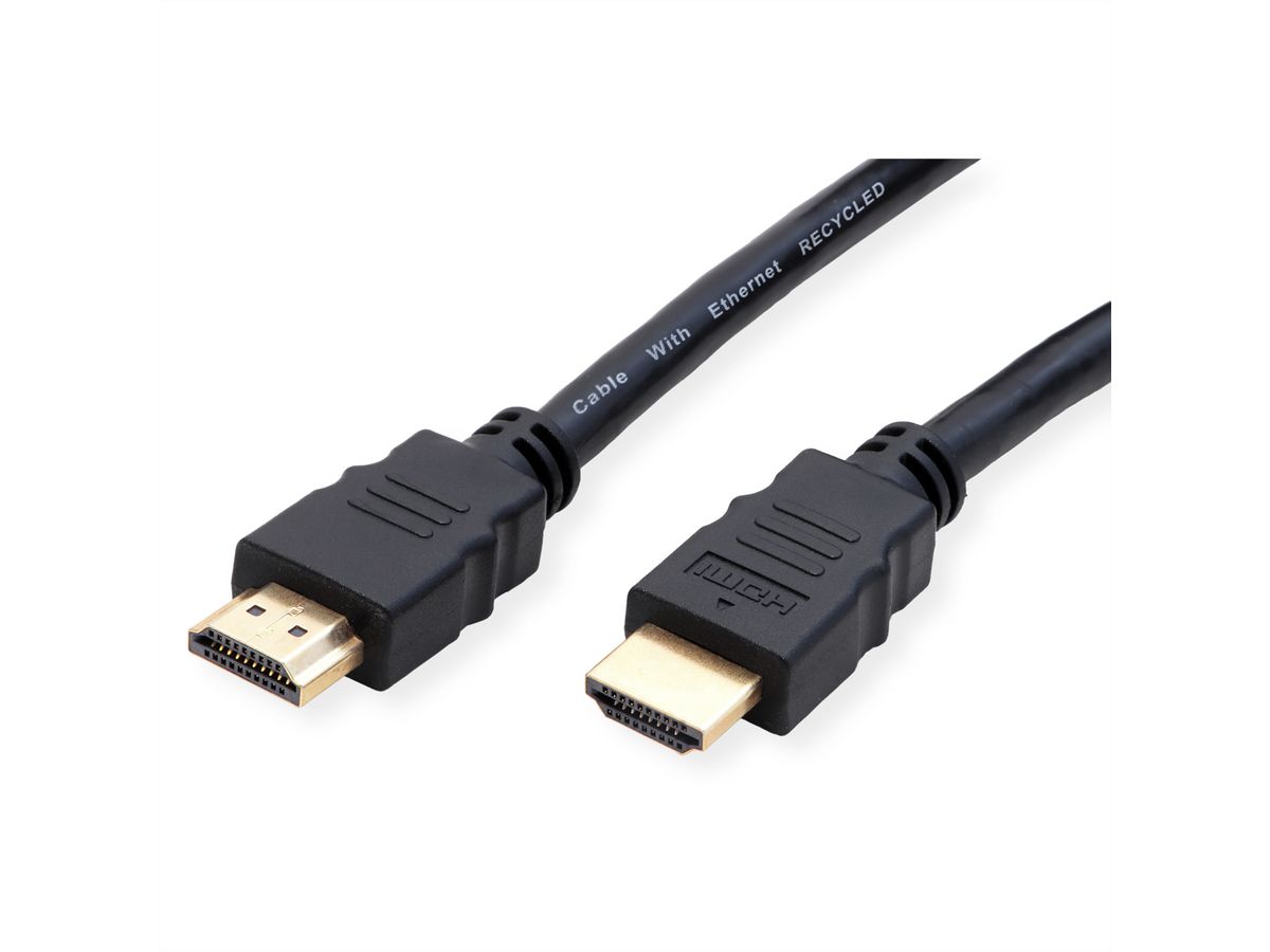 ROLINE RM 8K HDMI Ultra HD-kabel met ethernet, Male/Male, zwart, 1 m