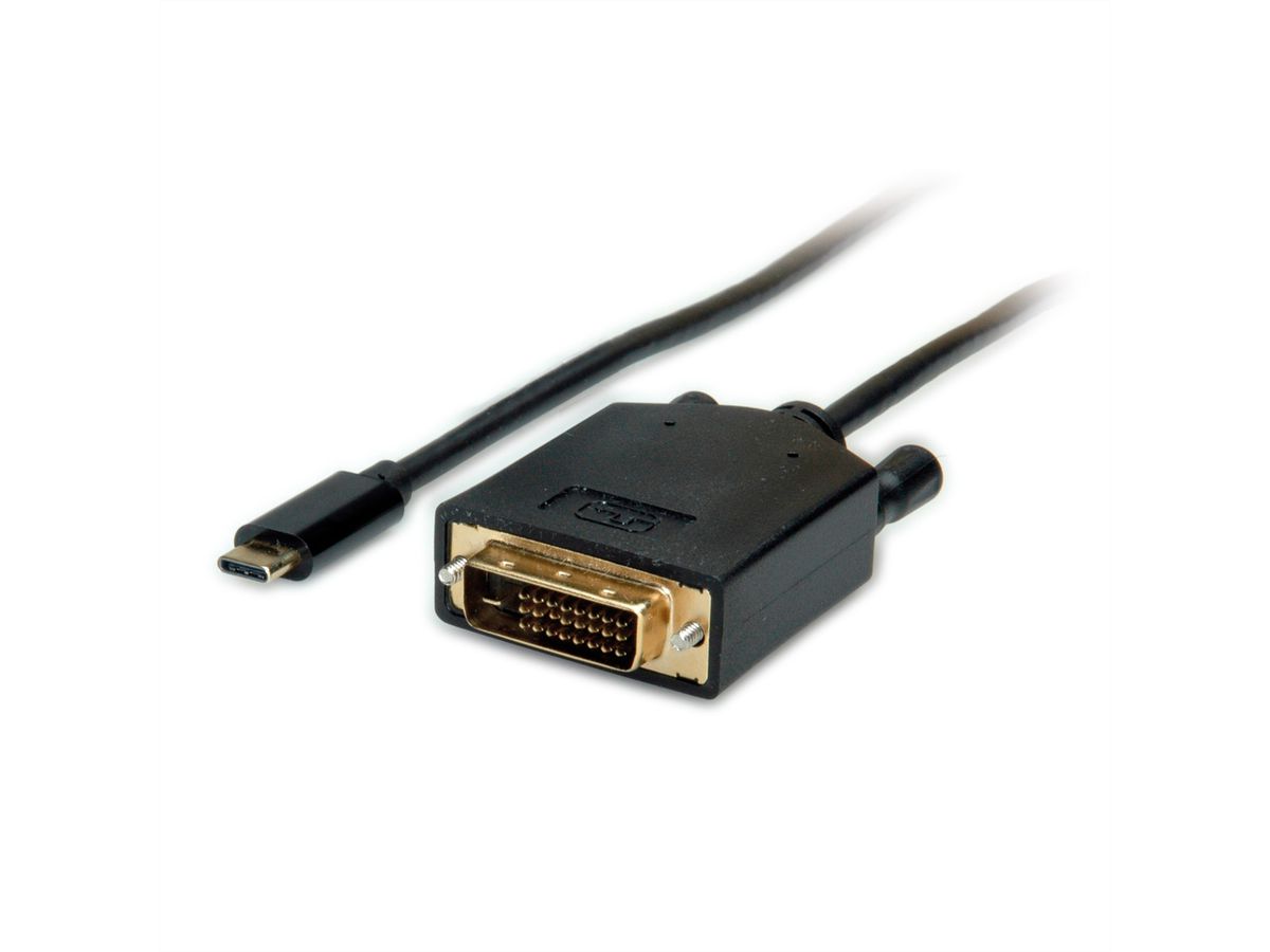 VALUE USB type C - DVI adapterkabel, M/M, 2 m