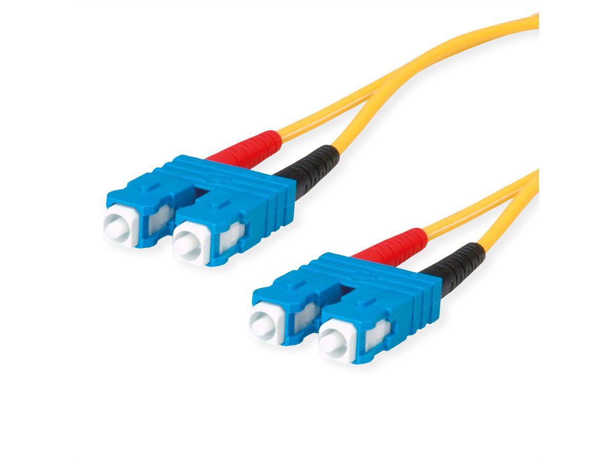 TELEGÄRTNERFO Duplex Patch Cables 2x E9/125 OS2, 1x SC Duplex - 1x SC Duplex, yellow, 1 m