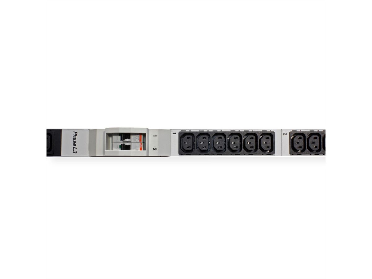 BACHMANN IT PDU ALU 1U 36x C13 6x miniature circuit breakers CEE 3x32A red
