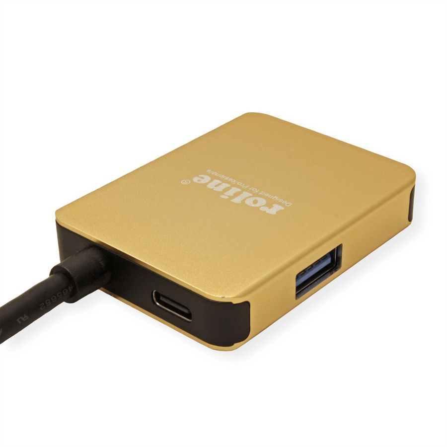 ROLINE GOLD USB-C Docking Station, HDMI 4K, 2x USB 3.2 Gen 1, 1x PD
