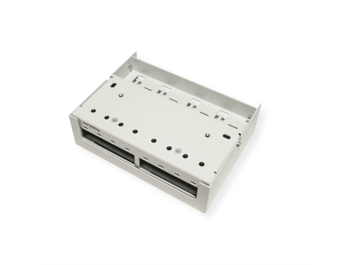 EasyLan preLink / fixLink onderbouw paneel, 8x Keystone, RAL7035