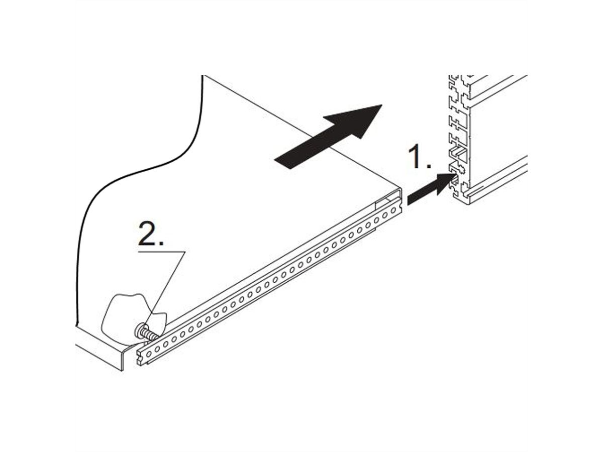 SCHROFF MultipacPRO Montageplaat, Diepte 390 mm
