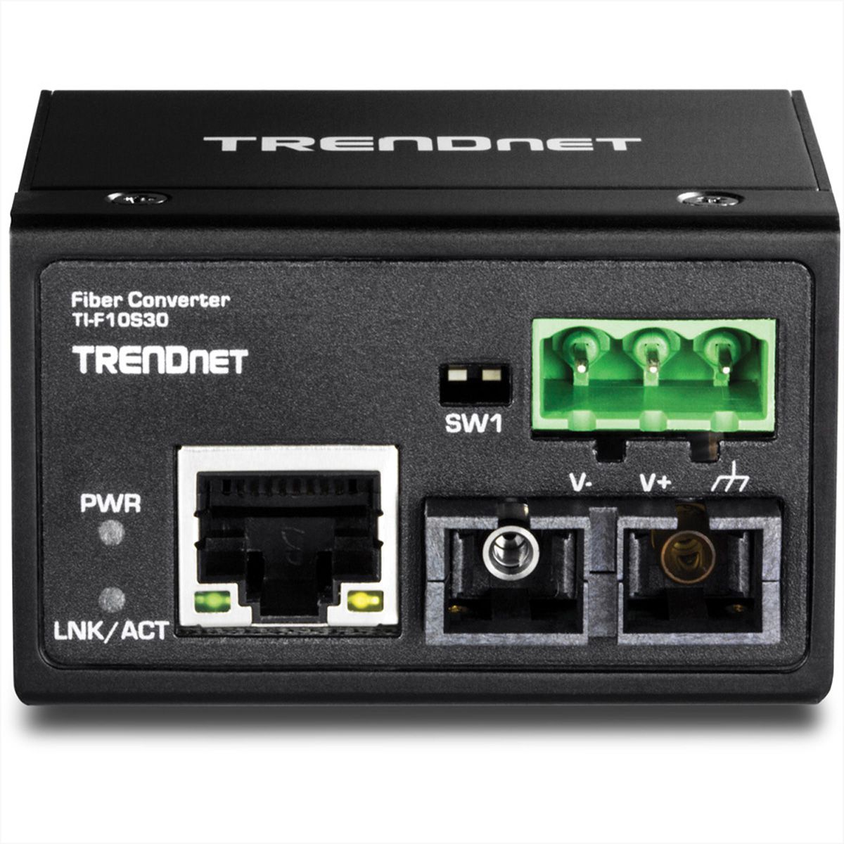 TRENDnet TI-F10S30 Hardened Industrial 100Base-FX Single-Mode SC Fiber Converter