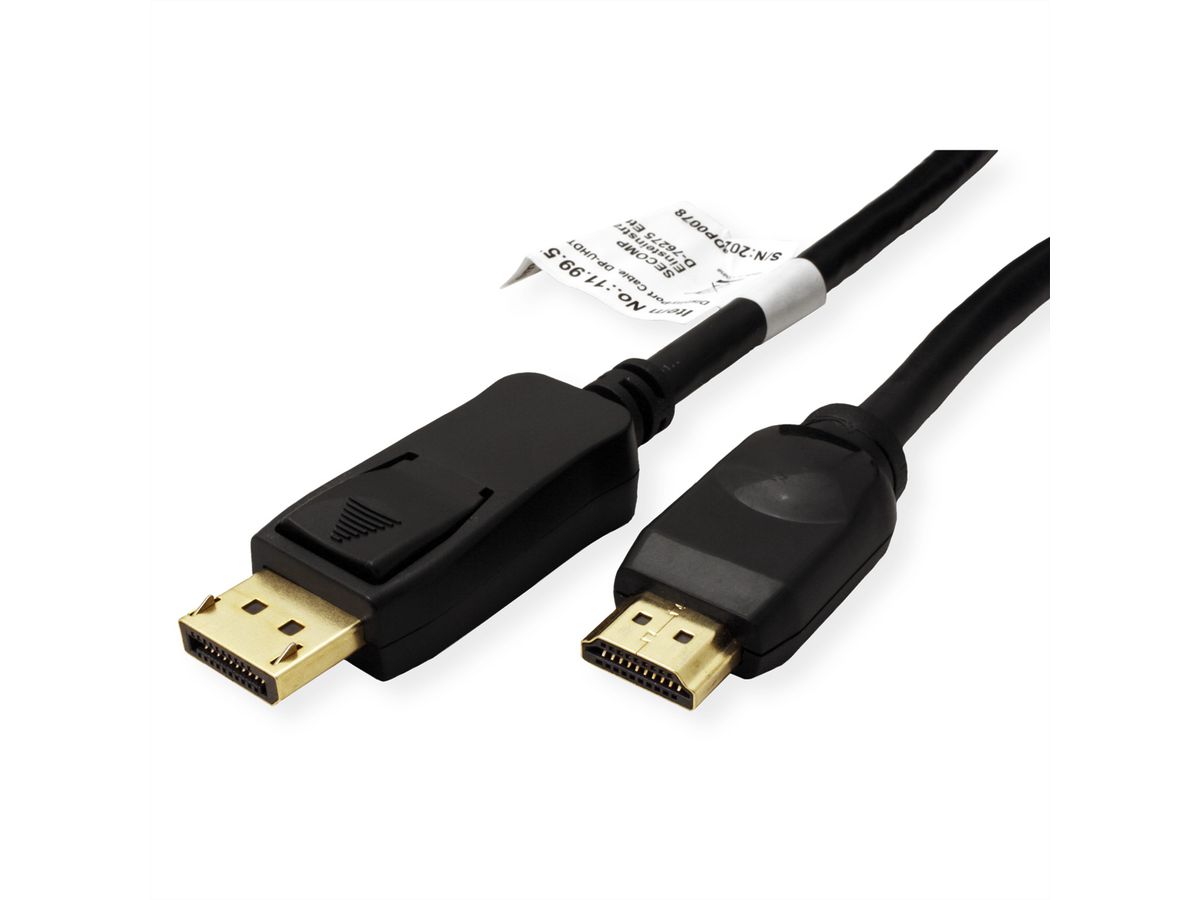 VALUE DisplayPort Kabel DP - UHDTV, M/M, zwart, 3 m