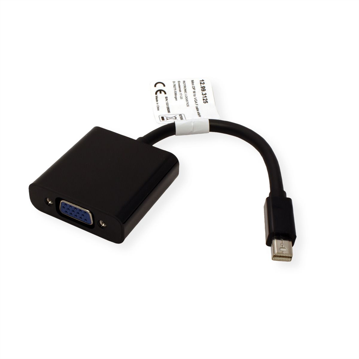 VALUE Mini DisplayPort-VGA Adapter, Mini DP Male - VGA Female
