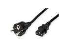 ROLINE Power Cable, straight IEC Connector, black, 1.8 m