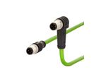 METZ CONNECT Verbindungsleitung M12 ST-M12 ST, 4-pol D-kodiert, gewinkelt-gerade, 2 m