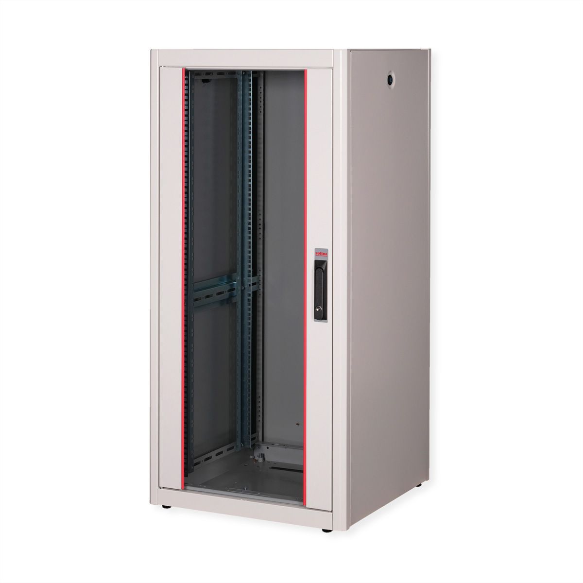 ROLINE 19-inch network cabinet Basic 26 U, 600x600 WxD glass door grey