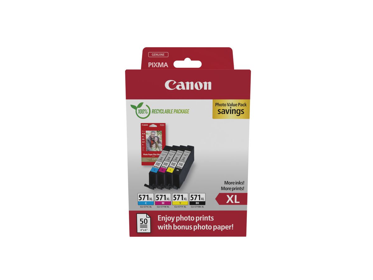 Canon 0332C006 ink cartridge 4 pc(s) Original High (XL) Yield Black, Cyan, Magenta, Yellow