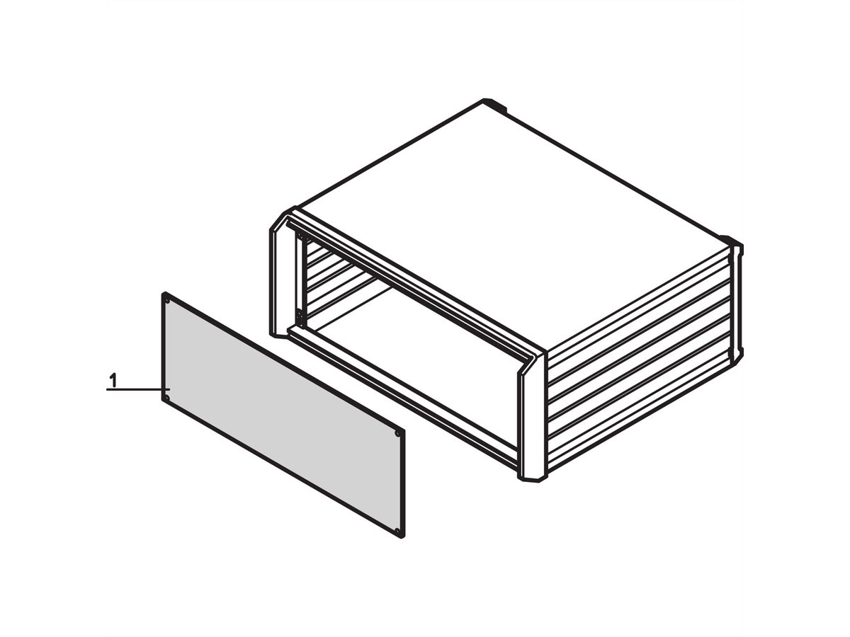 SCHROFF PropacPRO Front Panel, Full Width, Unshielded, 6 U, 84 HP, 2.5 mm, Al, Anodized, Untreated Edges