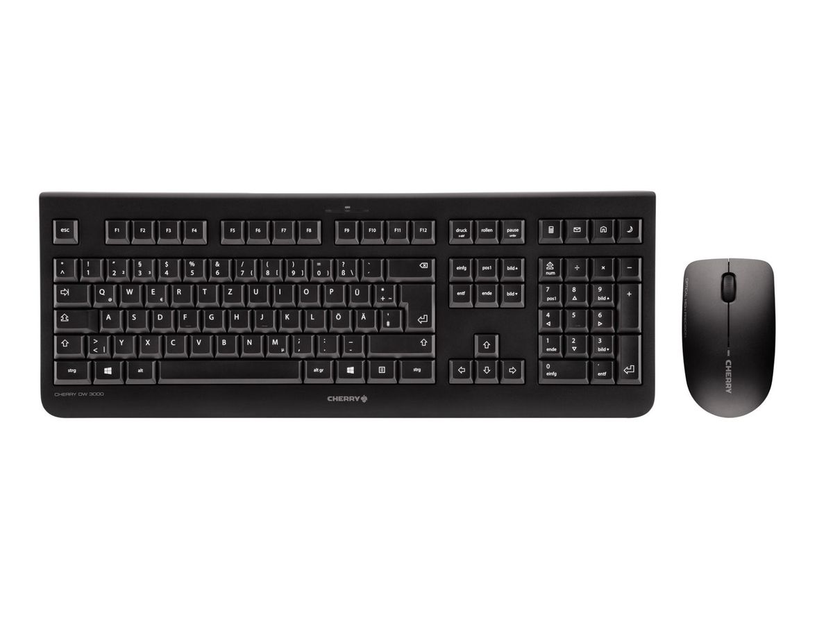 CHERRY DW 3000 keyboard Mouse included Office RF Wireless QWERTZ Czech Black