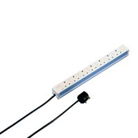 SCHROFF Socket Strip, BS, 6 Sockets, 19", With Switch