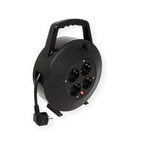 BACHMANN protective contact retractable cable box, 4-way AC230V cable, 10 m