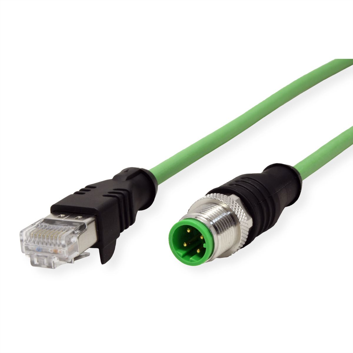 METZ CONNECT Aansluitkabel M12 Male-RJ45 Male, 4-polig D-gecodeerd , recht, sleepketting, torsie , 1 m