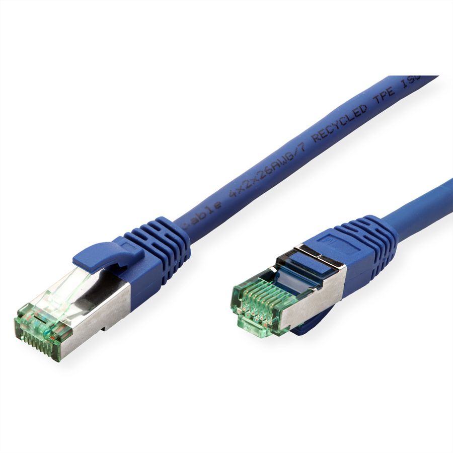 ROLINE RM Patchkabel Cat.6A S/FTP (PiMF), blauw, 0,3 m