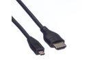 ROLINE HDMI High Speed Kabel met Ethernet, HDMI M - Micro HDMI M, 2 m