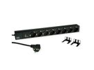 BACHMANN 19" 1U 8xCEE7/3 sw 1xSPD-Plus 2,0m CEE7/7