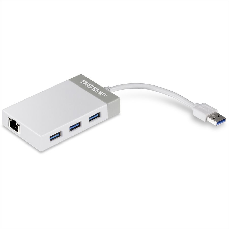 TRENDnet TU3-ETGH3 USB 3.0 naar Gigabit-adapter + USB-hub