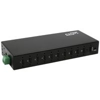 EXSYS EX-12270HMS 10-Port USB 3.2 Gen 2x1 Metal HUB, 15KV ESD Protection for Wall and DIN-Rail Mounting
