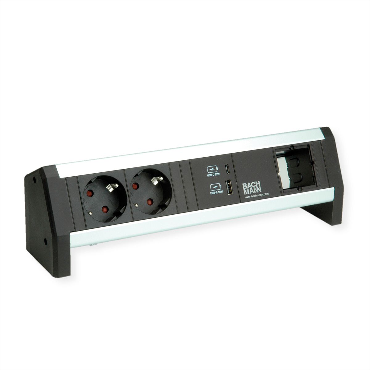 BACHMANN DESK 2xprotective contact USB A&C, USB Charger 22W 1xABD GST18