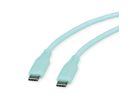 ROLINE USB 2.0-kabel, type C-C, M/M , Silicone, 60W, groen, 1 m