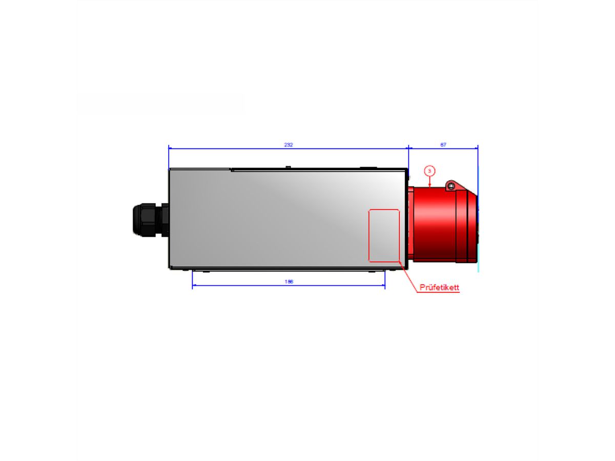 BACHMANN BlueNet CEE 32A 3 fase, CEE wandcontactdoos 32A rood, meting