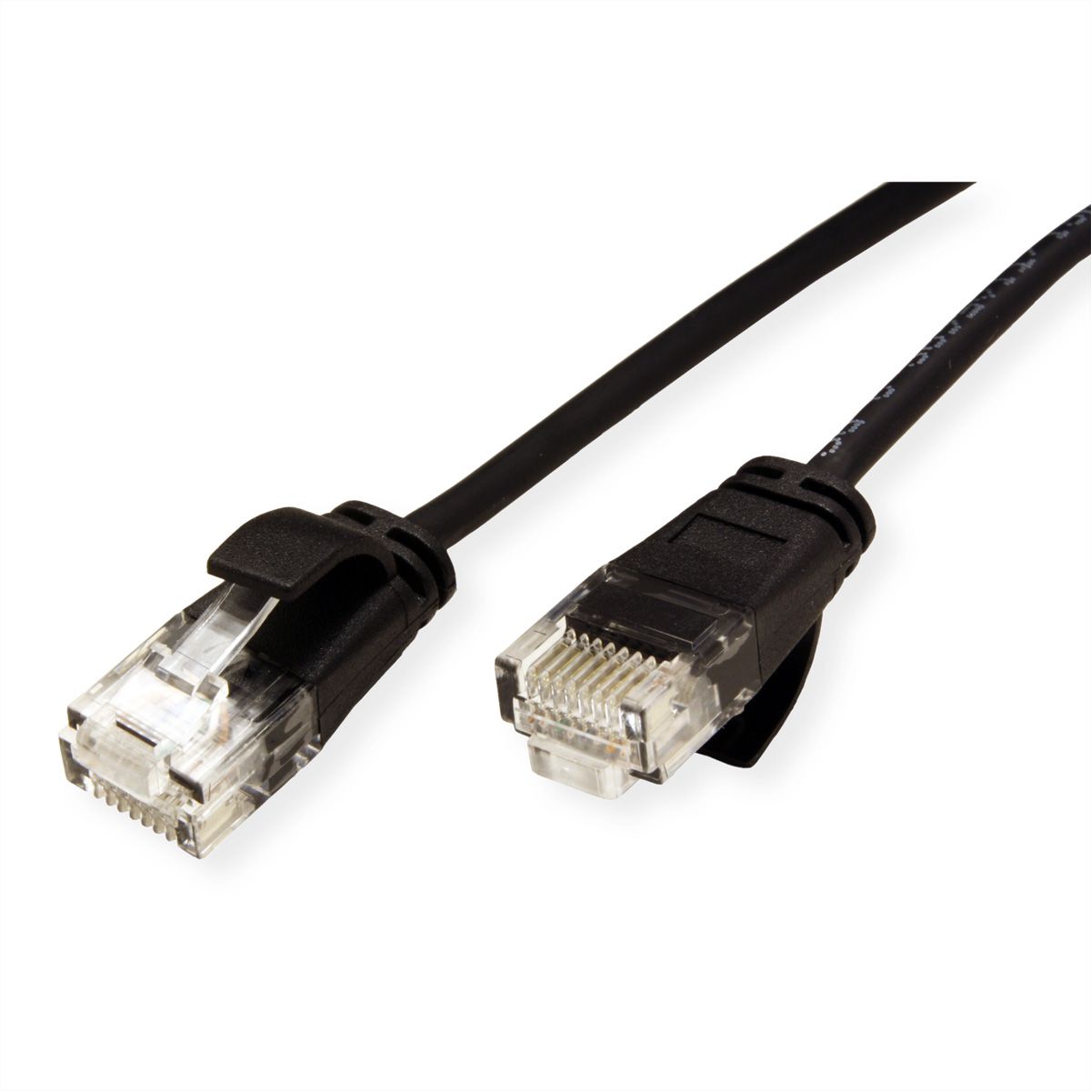 ROLINE GREEN UTP patchkabel Cat.6A (Class EA), LSOH, extra dun, zwart, 0,5 m