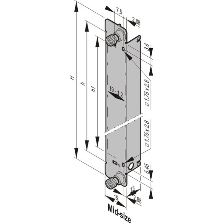 SCHROFF AMC Module With Pull Handle, MTCA.4, Double Mid-Size, Stainless Steel