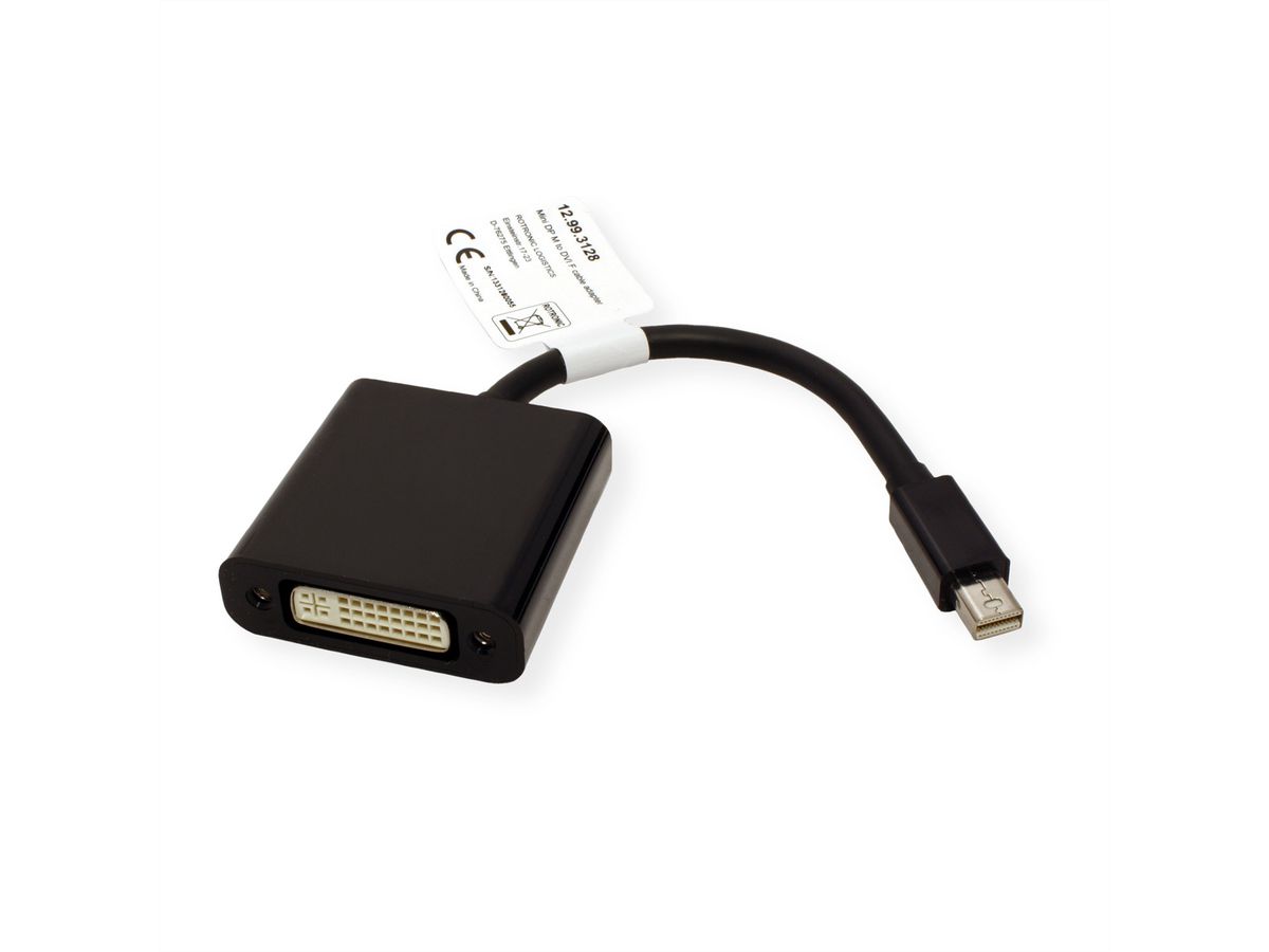 VALUE Mini DisplayPort-DVI Adapter, Mini DP M - DVI F