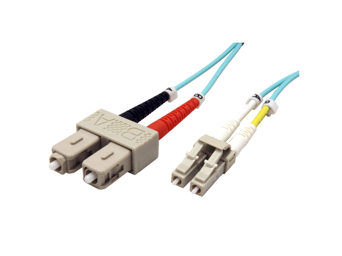 ROLINE Fibre Optic Jumper Cable, 50/125µm, LC/SC, OM3, turquoise, 2 m