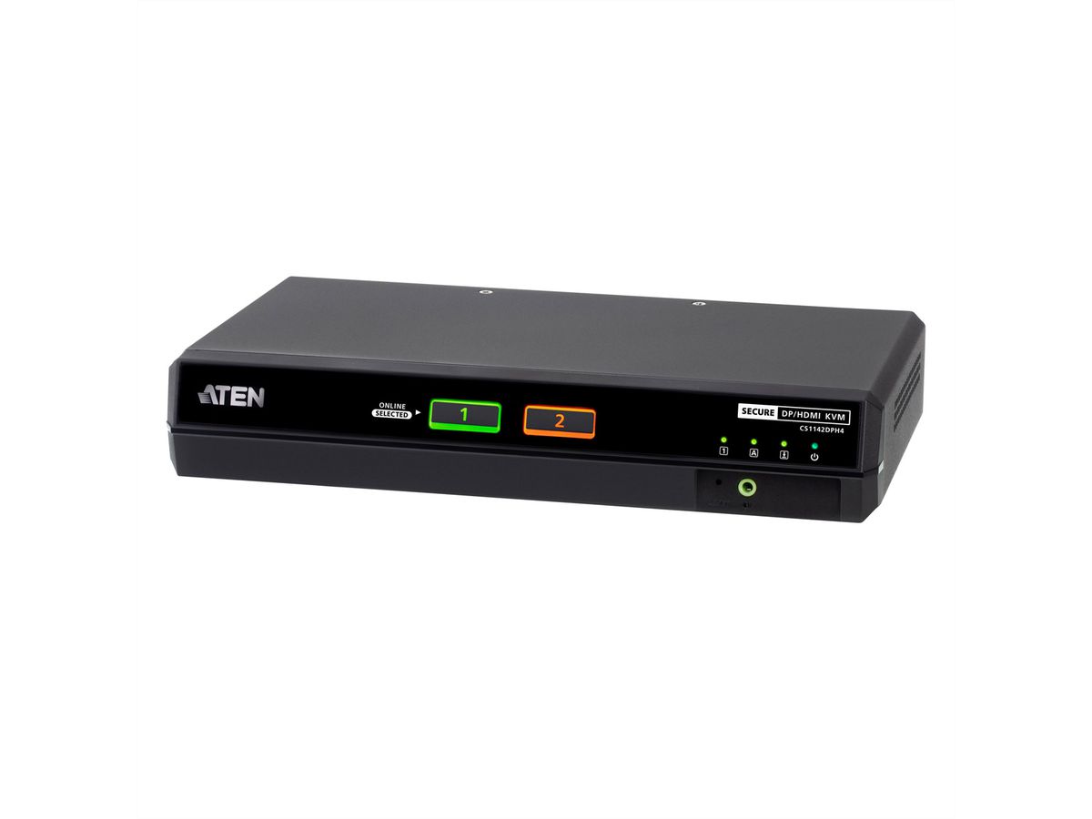 ATEN CS1142DPH4 2-Port USB 5K DP/HDMI Dual Bildschirm Universal Secure KVM Switch