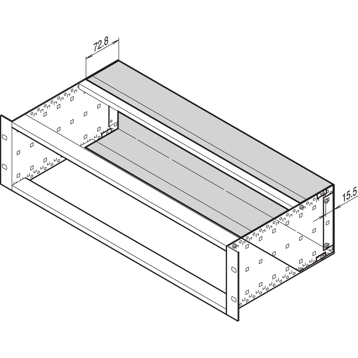 SCHROFF EuropacPRO Achterkap voor RVS EMC pakking, 3 HE, 42 PK