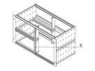 SCHROFF voorpaneel-alternatief voor gecombineerde montage, U-profiel, textiel, 6 HE, 2 HE, 2,5 mm, Al, geanodiseerd vooraan, geleidend achteraan