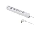 BACHMANN SMART socket strip 6x earthing contact, white, 3 m