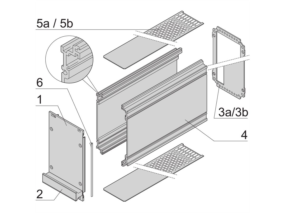 SCHROFF Insteekeenheid met frame PRO-Set, Afgeschermd, geperforeerd, meerdere aansluitingen, 3 HE 12 HE, 167 mm