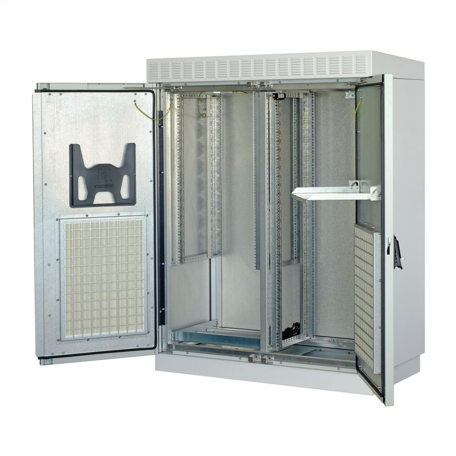 SCHROFF modulaire buitenluchtkast met dubbele deur, ventilator, 1530H 29 U, 1300W 630D