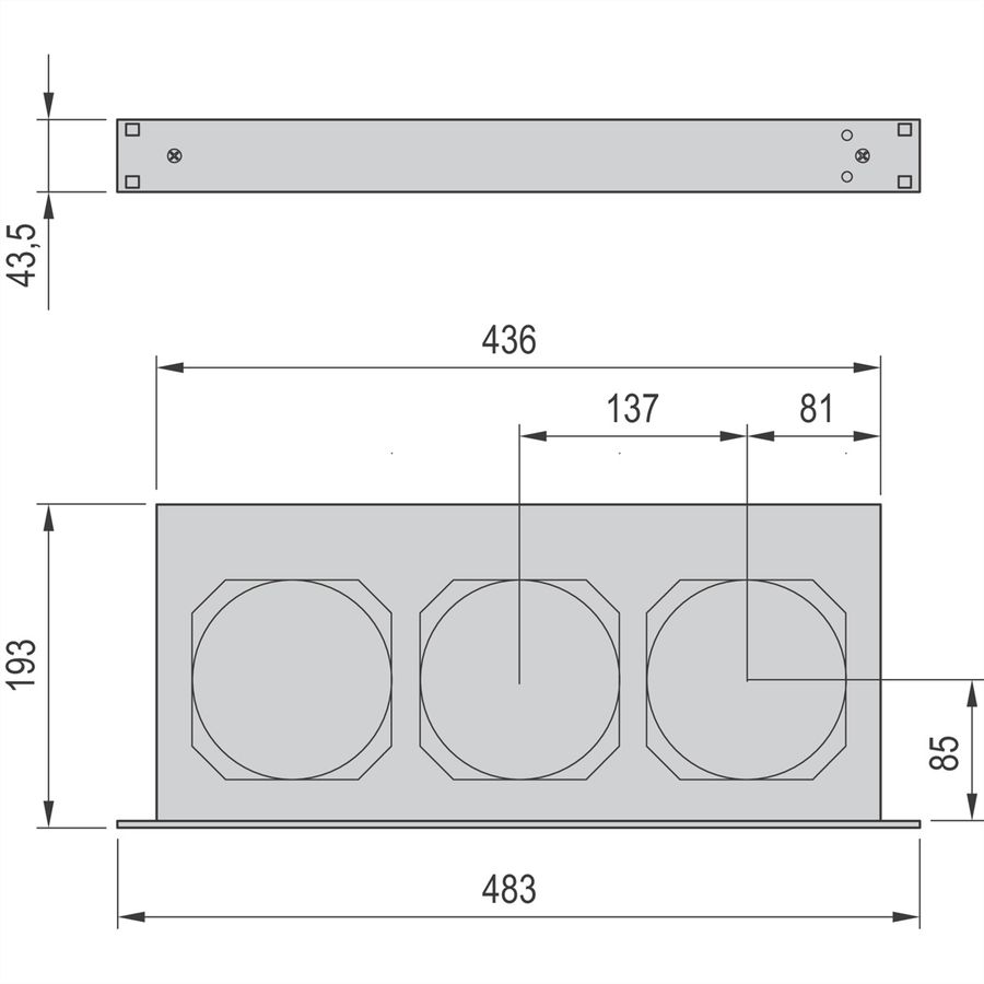 SCHROFF 19'' Ventilatoreenheid, 1 U, Toerentalregeling en bewaking, 3 ventilatoren, 24 VDC, Snelheidsgestuurd en functiebewaakt