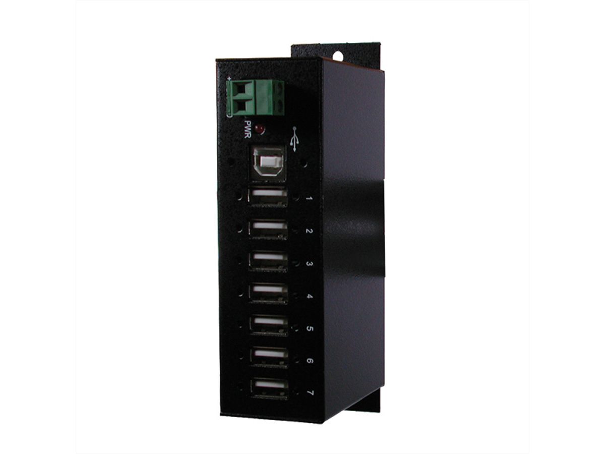 EXSYS EX-1177HMVS 7-poorts USB 2.0 HUB met 350W overspanningsbeveiliging metalen behuizing