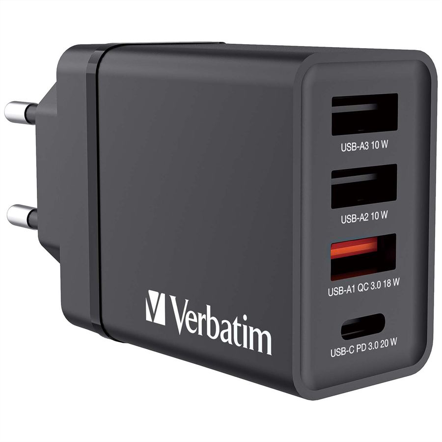 VERBATIM Ladeadapter 30W GaN schwarz
