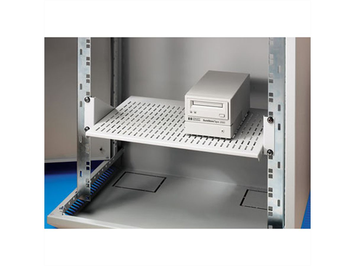 SCHROFF 19" Equipment Shelf, Depth-Adjustable, 430W 400D, RAL 7035