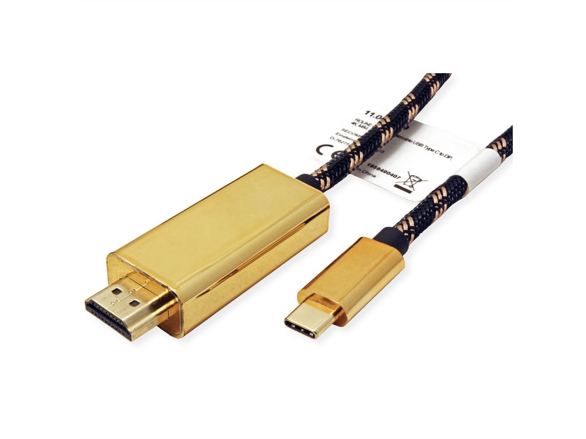 ROLINE GOLD USB type C - HDMI adapterkabel, M/M, 2 m